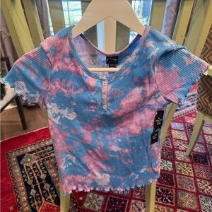 art class Blue and Pink Tie-Dye Ribbed Tee